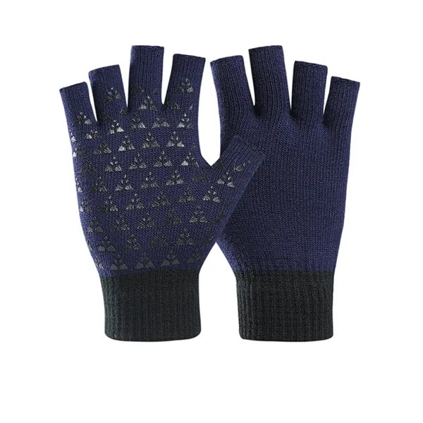 Unisex Antislip Winter Half Finger Knit Glove