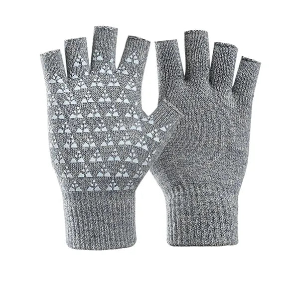Unisex Antislip Winter Half Finger Knit Glove