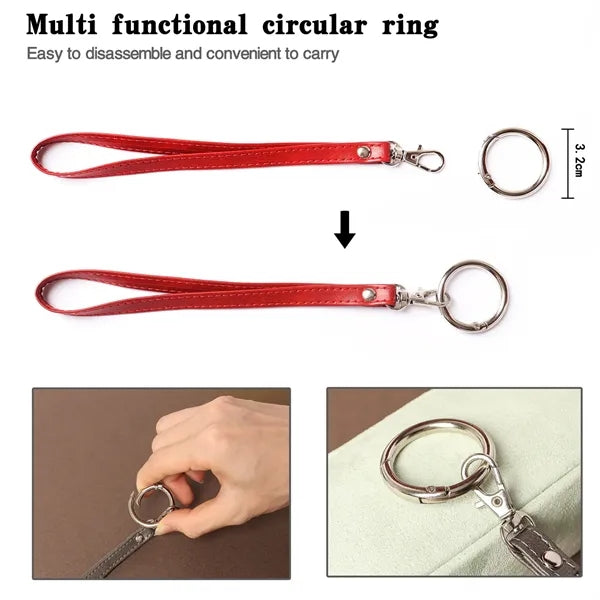 Leather Wrist Lanyard Hand Strap Replacement For Wallet