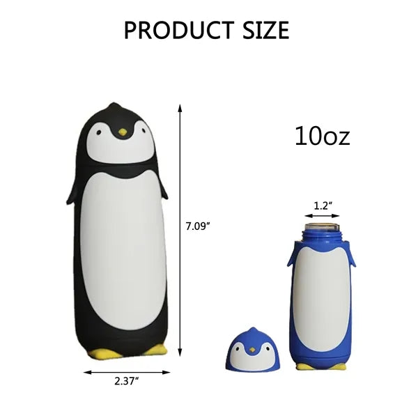 10Oz Penguin Insulated Water Bottle For Kids Students
