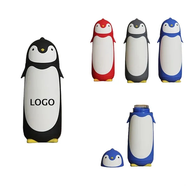 10Oz Penguin Insulated Water Bottle For Kids Students