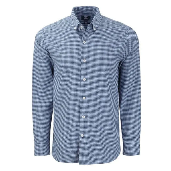 Cutter & Buck Skyline Recycled Gingham Mens Big & Tall Lo...