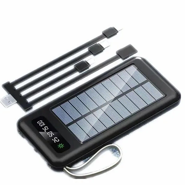 10000mAh Digital Pannel Solar Power Bank w/Wire