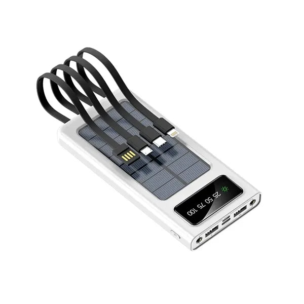 10000mAh Digital Pannel Solar Power Bank w/Wire