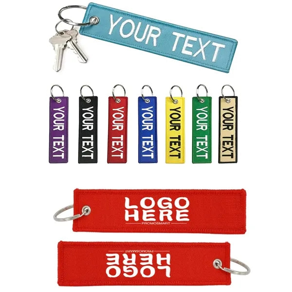 Custom Double Sides Embroidered Key Tag