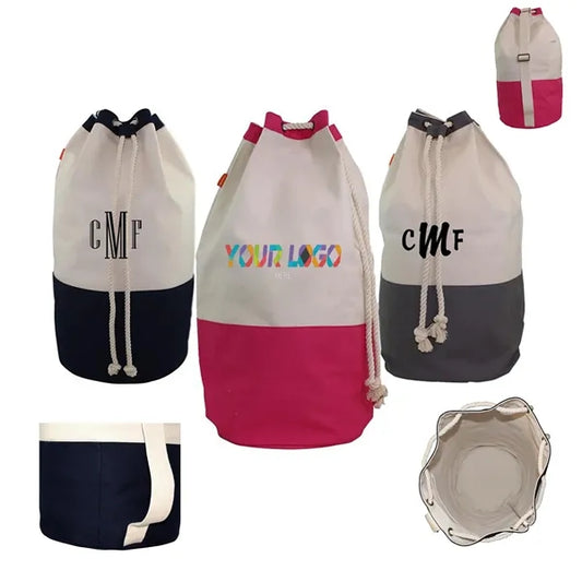Drawstring Bucket Canvas Shoulder Bag