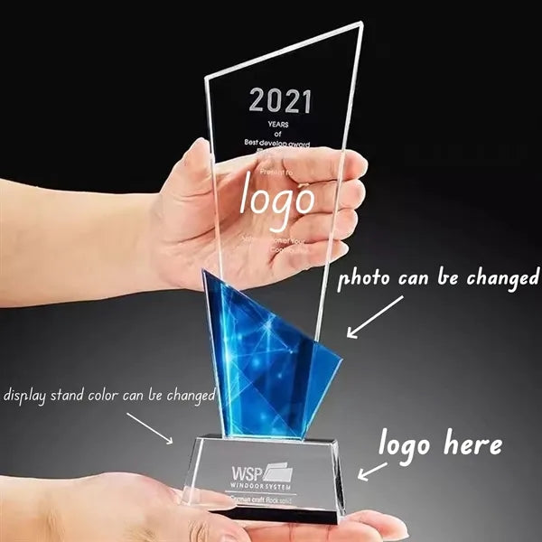 Engraved Custom Crystal Award Glass Appreciation Trophy