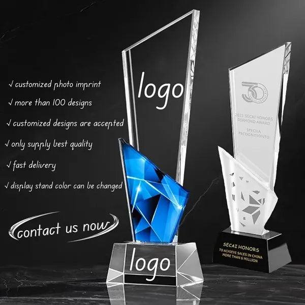Engraved Custom Crystal Award Glass Appreciation Trophy