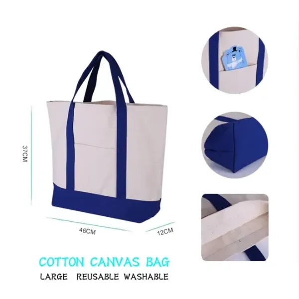 Canvas Tote Bag with Pocket