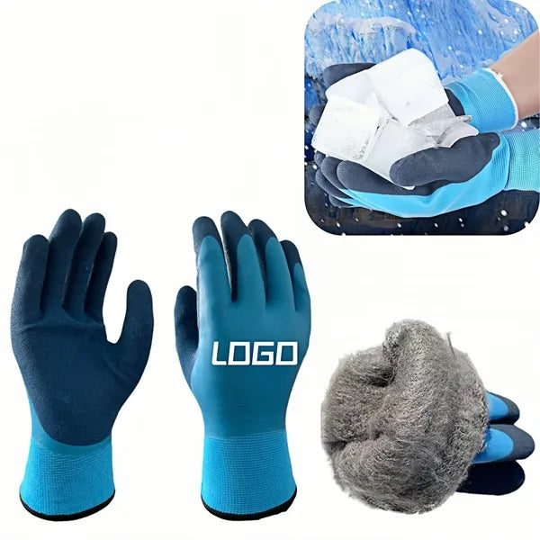 Winter Thickened Coated Waterproof Work Gloves