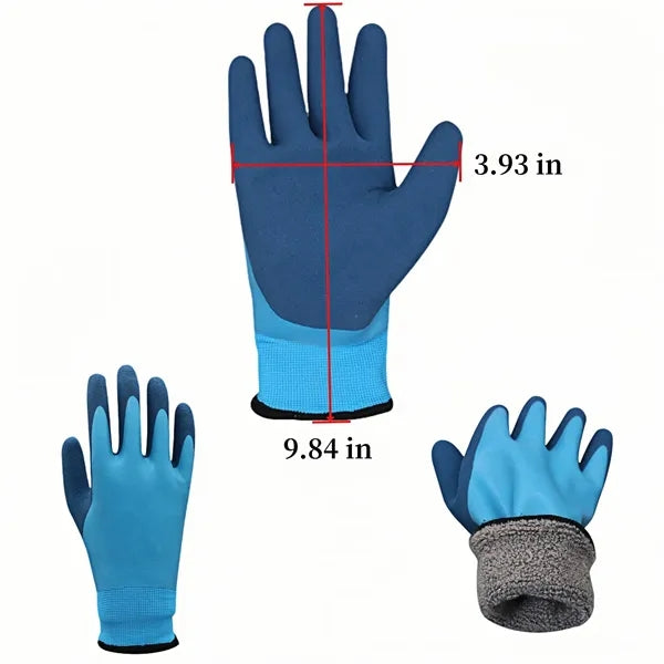 Winter Thickened Coated Waterproof Work Gloves