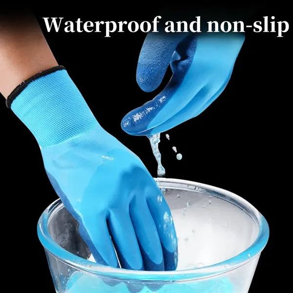 Winter Thickened Coated Waterproof Work Gloves
