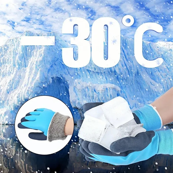 Winter Thickened Coated Waterproof Work Gloves
