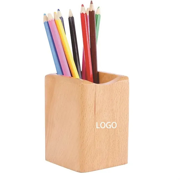 Wooden Desk Pen Holder