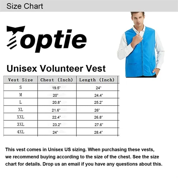 Adult Volunteer Activity Vest Supermarket Uniform Workwear