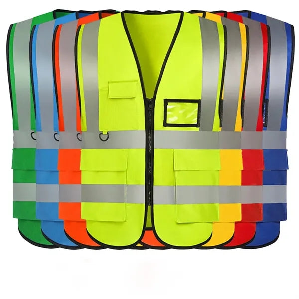 High Visibility Reflective Safety Vest With 5 Pockets Hi Vis