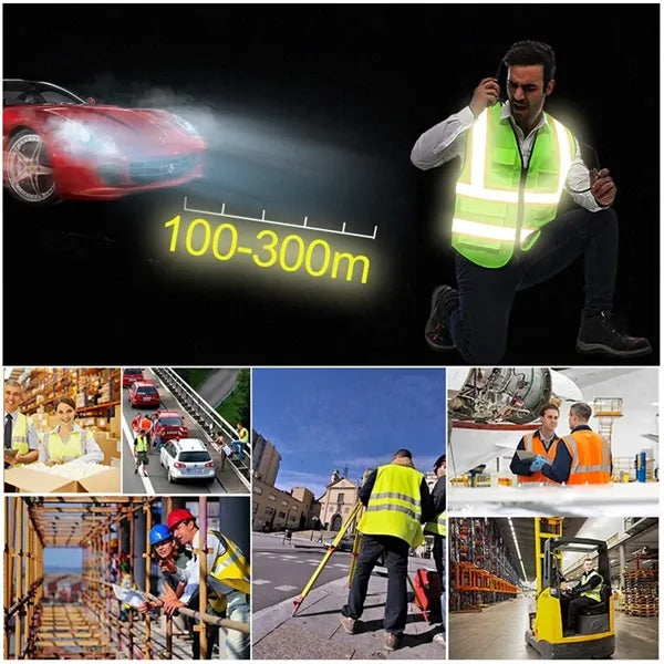High Visibility Reflective Safety Vest With 5 Pockets Hi Vis