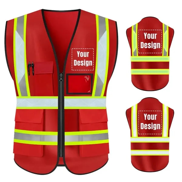 High Visibility Reflective Safety Vest With 5 Pockets Hi Vis