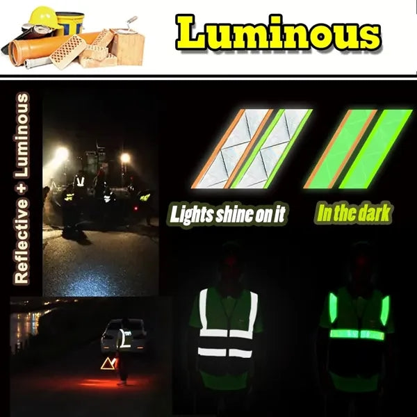 High Visibility Reflective Safety Vest With 5 Pockets Hi Vis