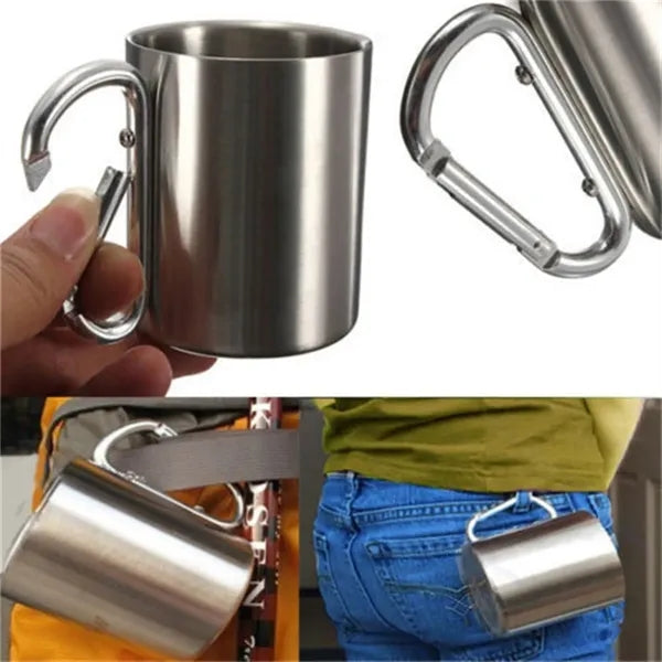 7OZ Stainless Steel Carabiner Mug