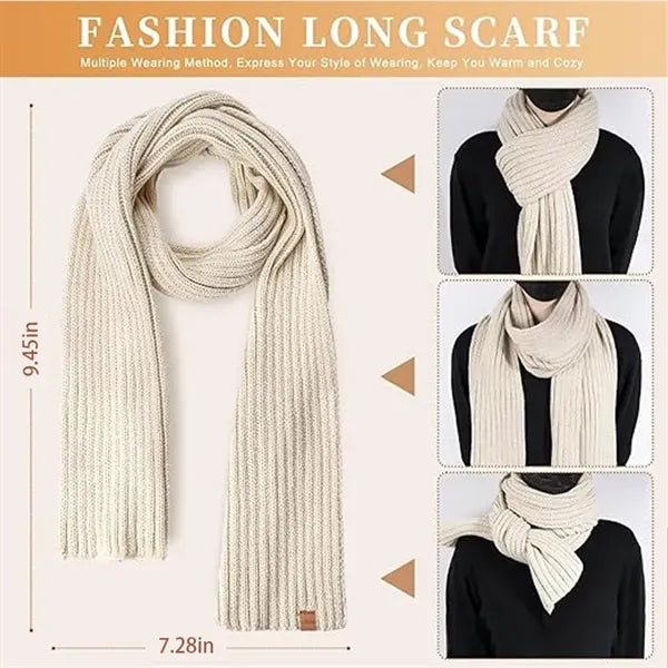 Winter Beanie Hat Scarf Gloves Set
