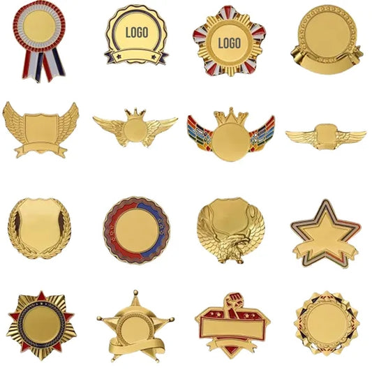 Metal Badge Brooch
