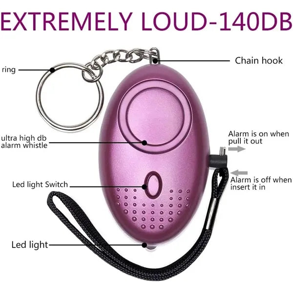 Flashlight Alarm Keychain