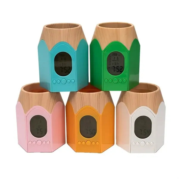 Electronic Calendar Pens Pencil Holder Cup