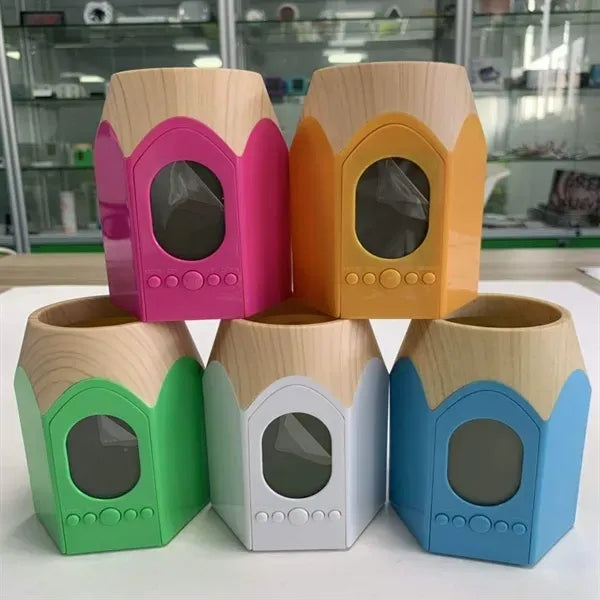Electronic Calendar Pens Pencil Holder Cup