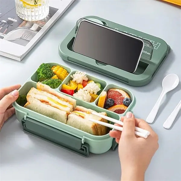 4 Compartment Bento Lunch Box With Tableware