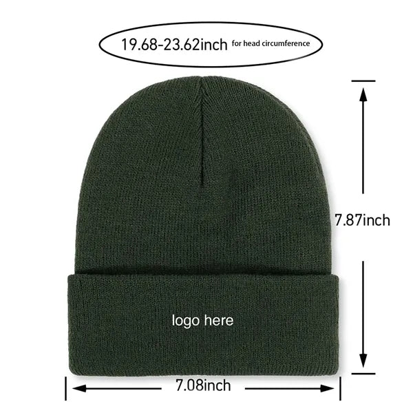 Knit Beanie Cap With Cuff