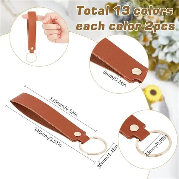 Colorful Laser Leather Keychains PU
