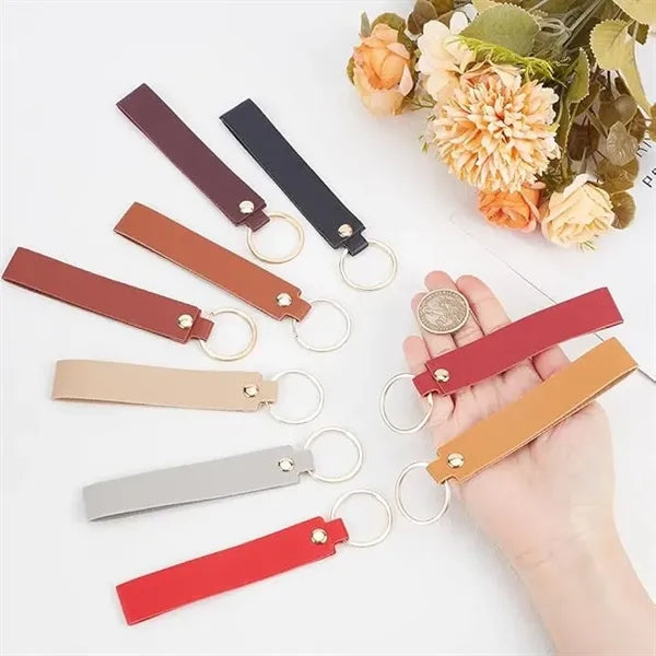 Colorful Laser Leather Keychains PU