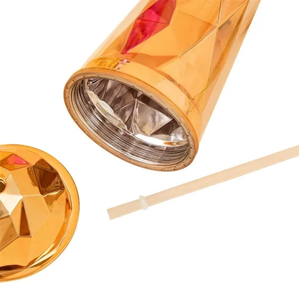 15oz Double Walled Diamond Shaped Straw Cups