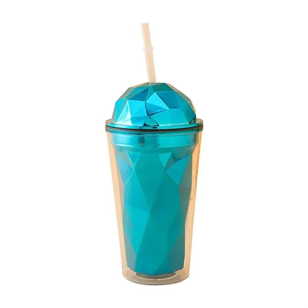 15oz Double Walled Diamond Shaped Straw Cups