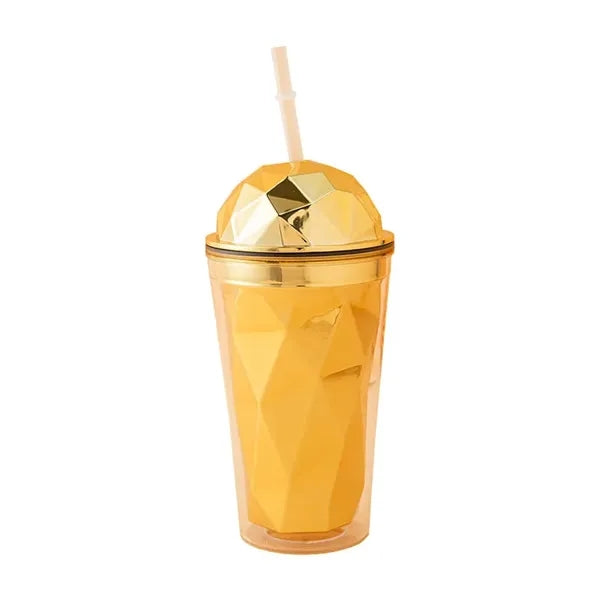 15oz Double Walled Diamond Shaped Straw Cups