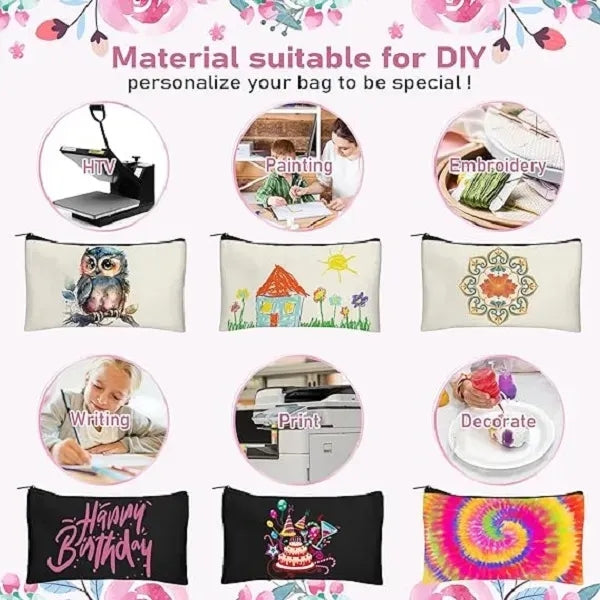 Canvas Zipper Bags 8.3 5 Inch