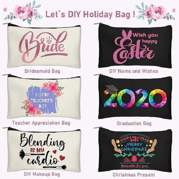 Canvas Zipper Bags 8.3 5 Inch