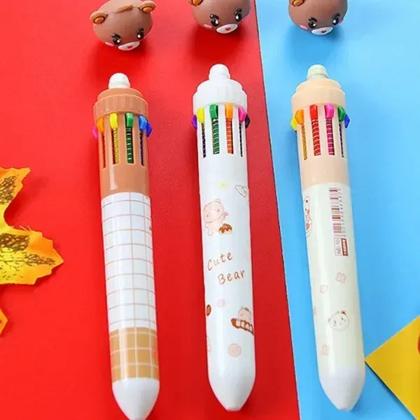 10 Colors Christmas Press Ballpoint Pen