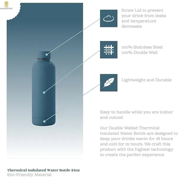 Water Bottle Double Wall Thermical Insulated Stainless Steel