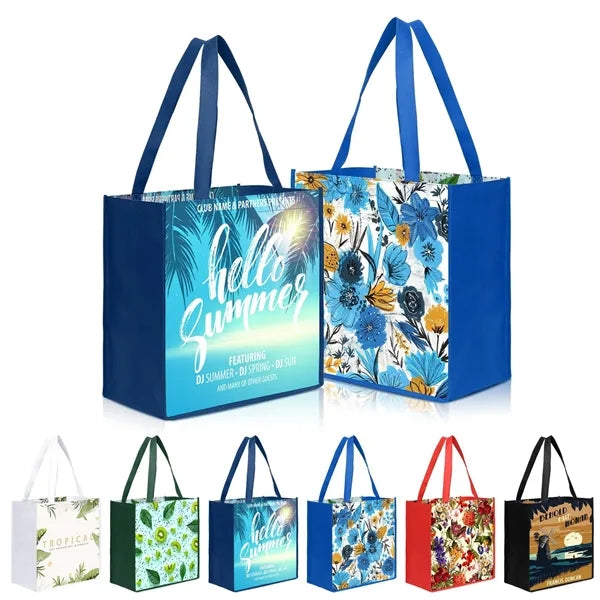 Sublimated PET Non-Woven Grocery Tote Bag w/ Gusset