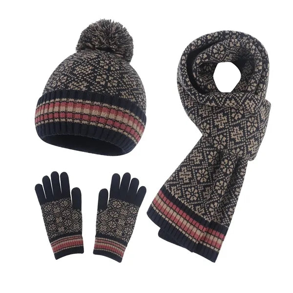 Winter Warmth Fleece Set Beanie, Gloves, and Scarf Hats