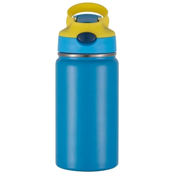 12oz Stainless Steel Kids water bottle with Straw Lid