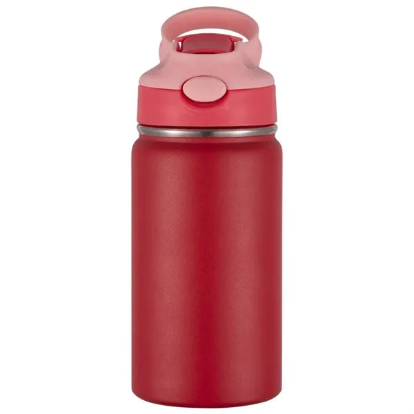 12oz Stainless Steel Kids water bottle with Straw Lid
