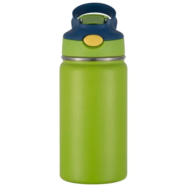 12oz Stainless Steel Kids water bottle with Straw Lid