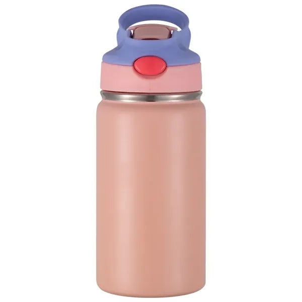 12oz Stainless Steel Kids water bottle with Straw Lid