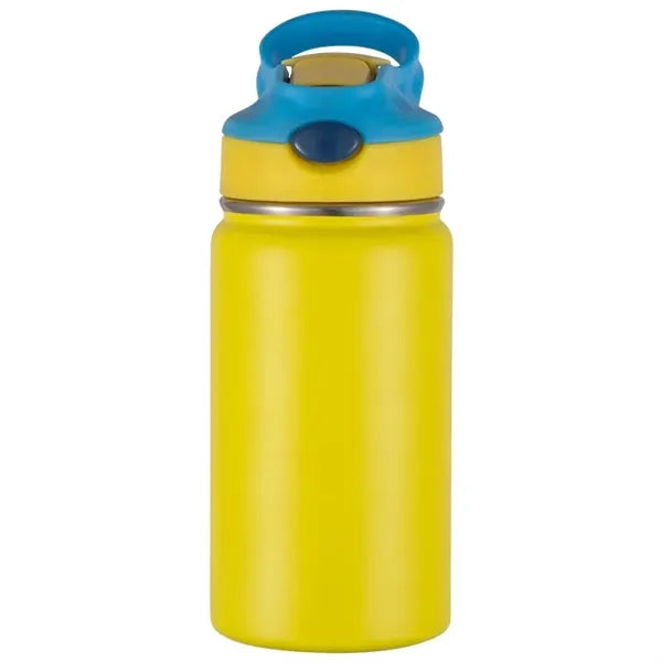 12oz Stainless Steel Kids water bottle with Straw Lid