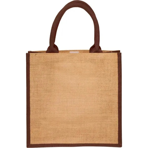 Laminated Jute Bags & Colored Sides and Handles W/ Gusset