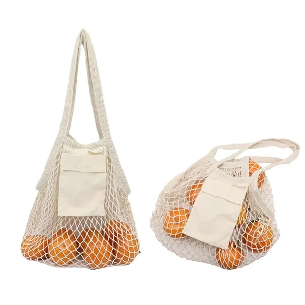 Collapsible Cotton Mesh Tote