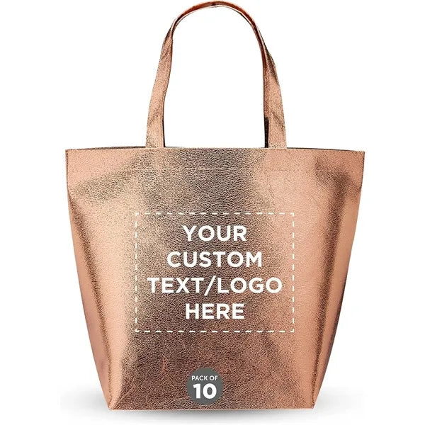 Luxurious Metallic Non-woven Shopping Tote Bag